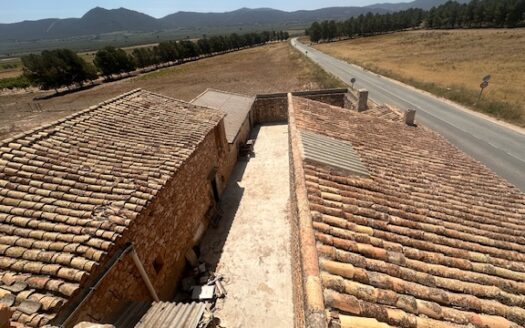 Finca 077 en Campo de Mirra con casa, nave y bodega con varias pinadas….