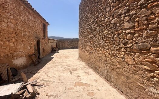 Finca 077 en Campo de Mirra con casa, nave y bodega con varias pinadas….