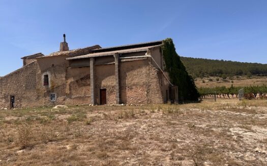 Finca 077 en Campo de Mirra con casa, nave y bodega con varias pinadas….
